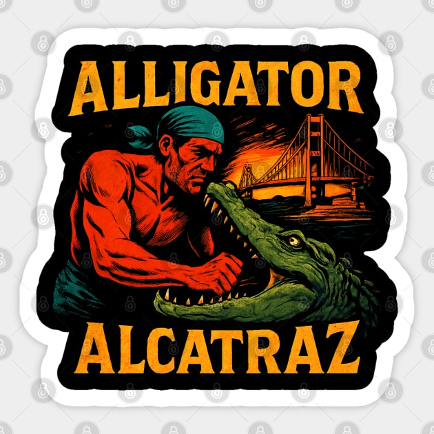 Alligator-alcatraz Sticker by Creatifly Graphic Tees